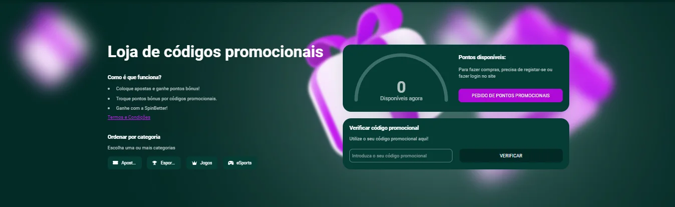 SpinBetter código promocional